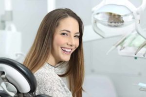 dental patient after her wisdom teeth were removed