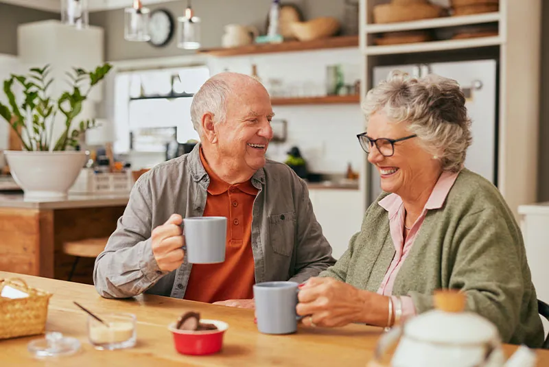 Couple smiling together