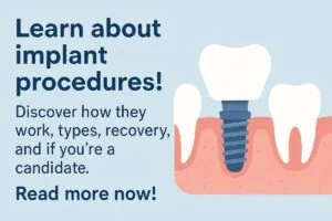 Image of a dentist explaining implant procedures to a patient with a digital x-ray displayed on a screen. The image should be in a modern dental office setting, conveying professionalism and trust. No text on the image.