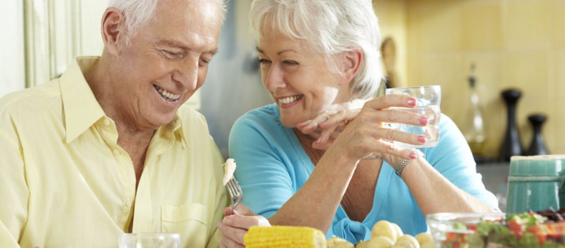 Implant Patients Eating Together Happily